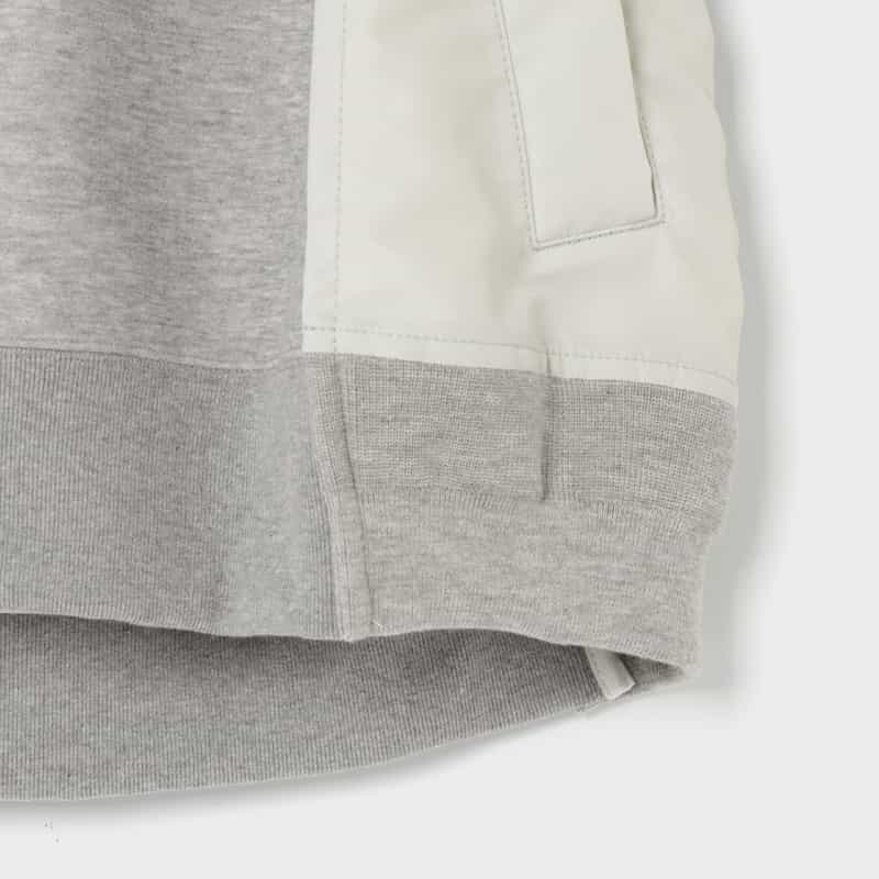 SACAI SACAI＜サカイ＞ コンビネーション ジップアップパーカー LIGHT GRAY