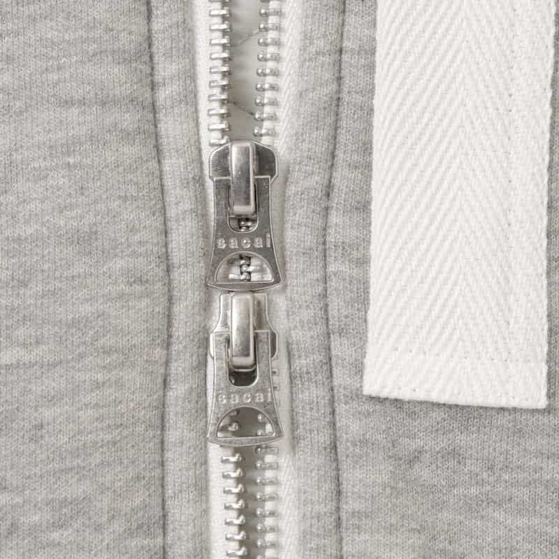 SACAI SACAI＜サカイ＞ コンビネーション ジップアップパーカー LIGHT GRAY