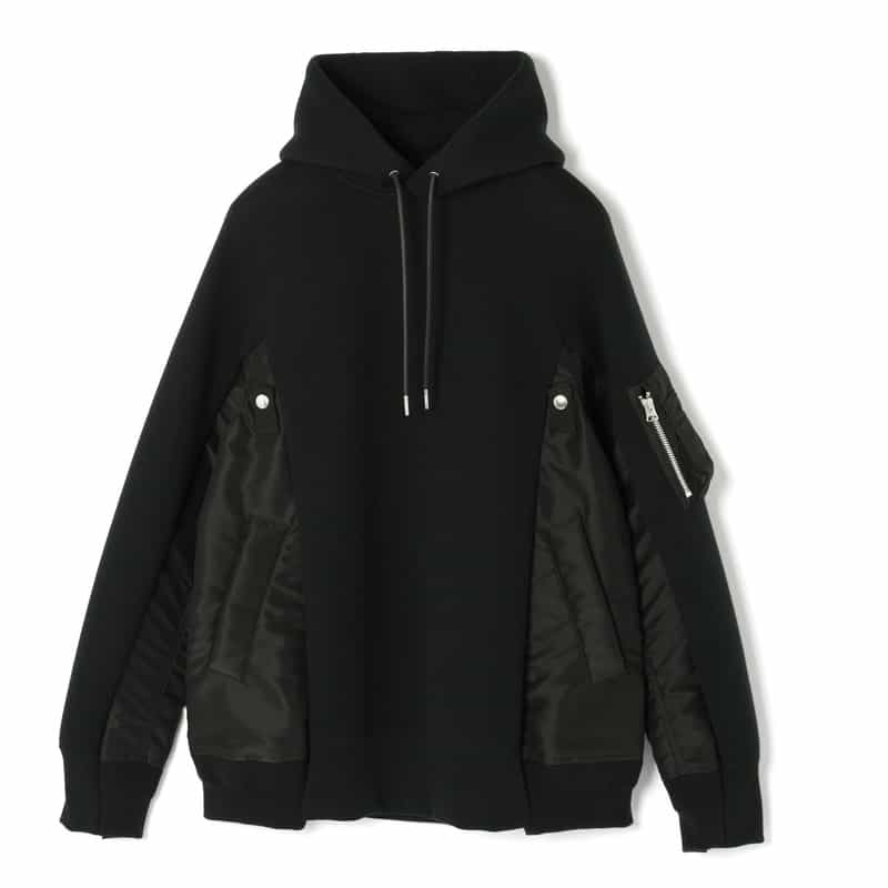 SACAI SACAI＜サカイ＞ コンビネーション スウェットパーカー BLACK