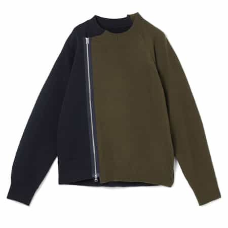 SACAI＜サカイ＞ コンビネーションジップアップスウェットプルオーバー