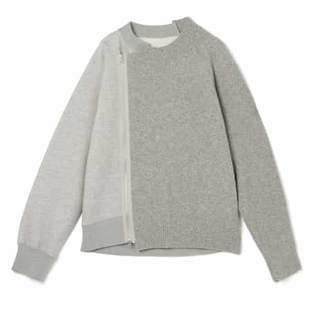 SACAI＜サカイ＞ コンビネーションジップアップスウェットプルオーバー