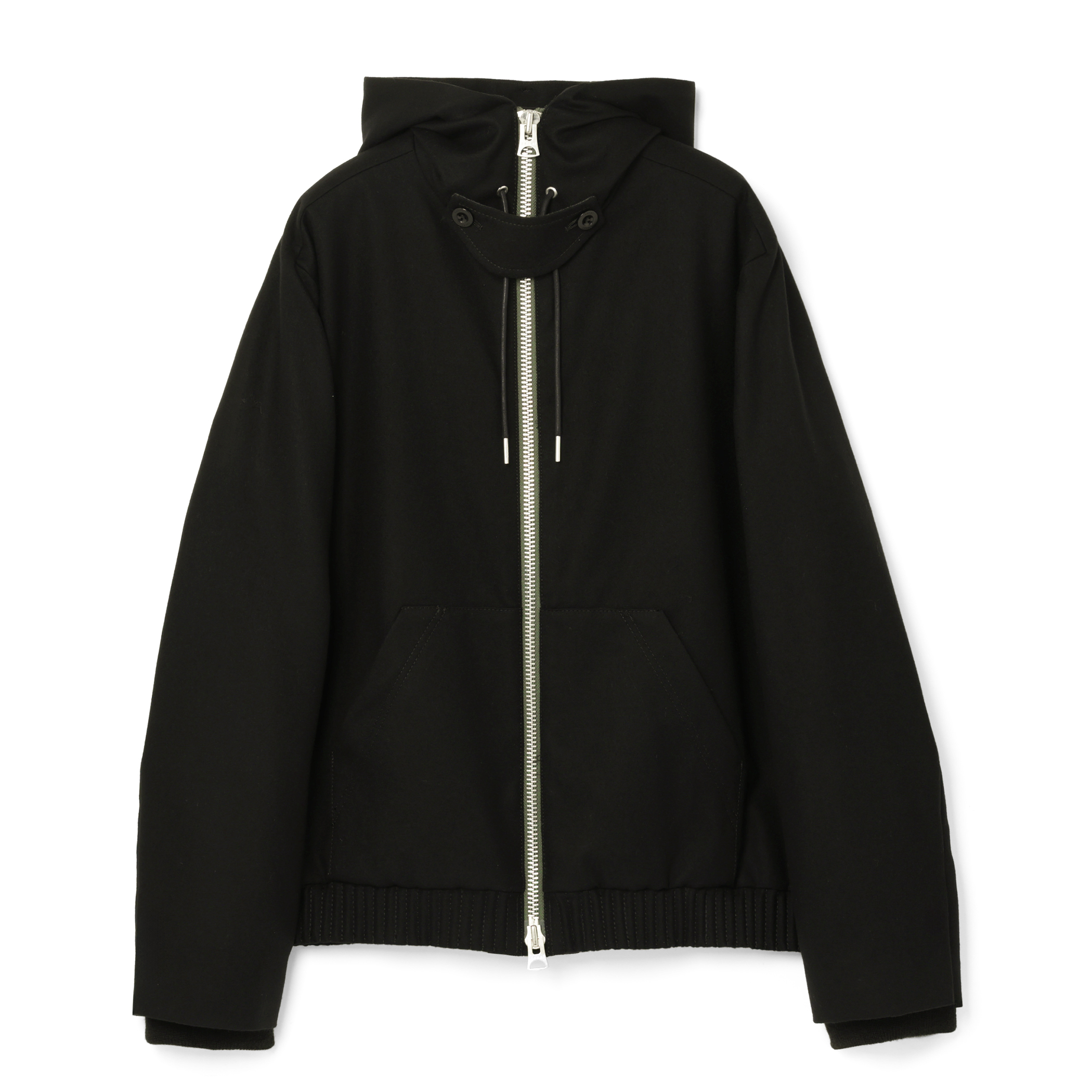 SACAI＜サカイ＞ ウールフランネル素材ジップアップフーディ