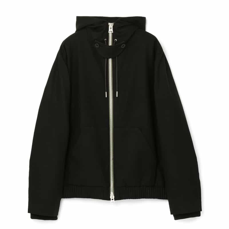 SACAI SACAI＜サカイ＞ ウールフランネル素材ジップアップフーディ BLACK