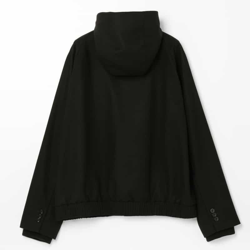 SACAI SACAI＜サカイ＞ ウールフランネル素材ジップアップフーディ BLACK
