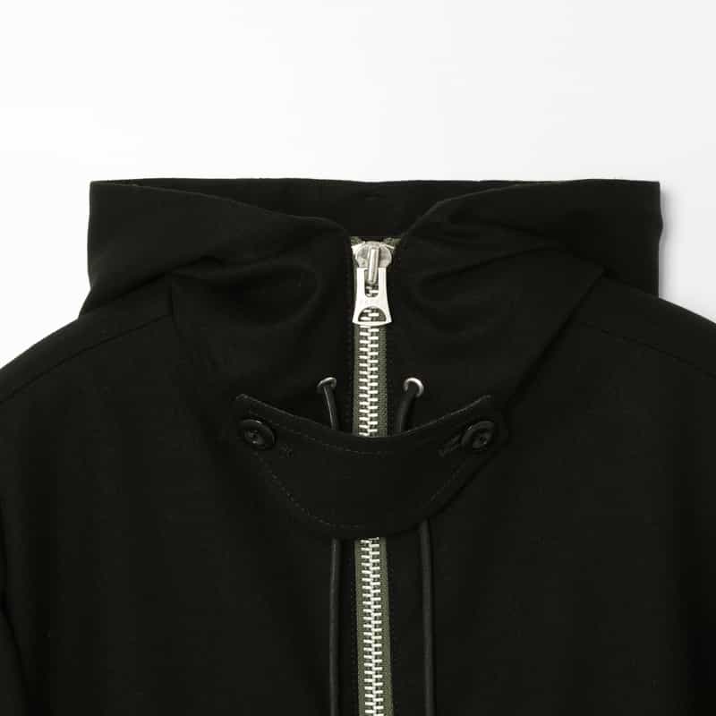 SACAI SACAI＜サカイ＞ ウールフランネル素材ジップアップフーディ BLACK