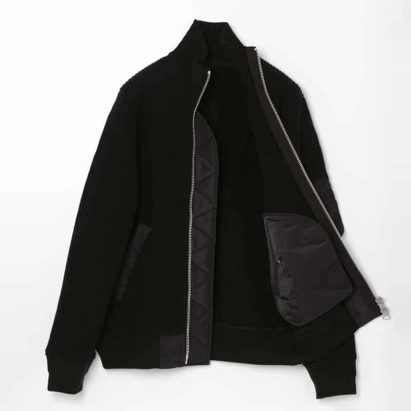 SACAI SACAI＜サカイ＞ ジップアップニットブルゾン BLACK