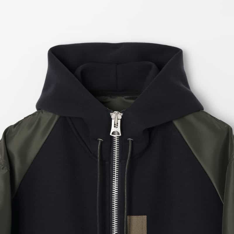 SACAI SACAI＜サカイ＞ コンビネーション ジップアップパーカー NAVY