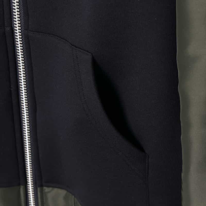 SACAI SACAI＜サカイ＞ コンビネーション ジップアップパーカー NAVY