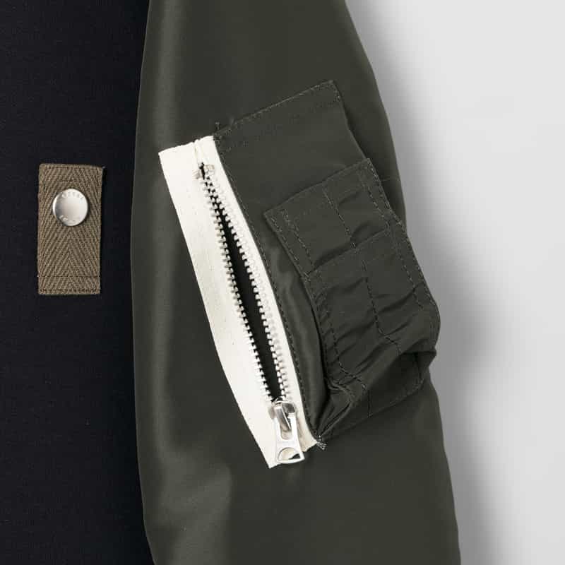 SACAI SACAI＜サカイ＞ コンビネーション ジップアップパーカー NAVY