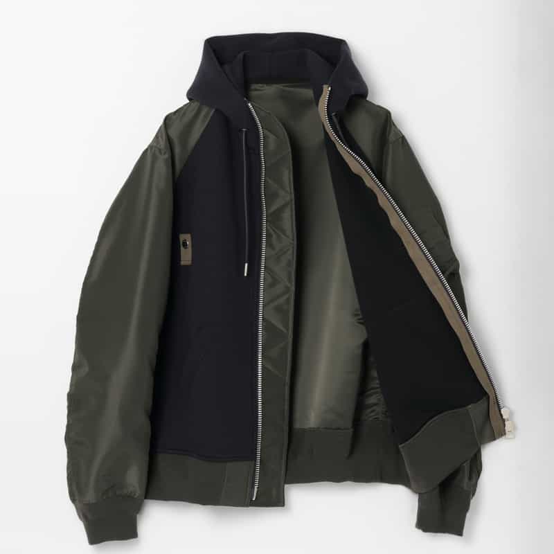SACAI SACAI＜サカイ＞ コンビネーション ジップアップパーカー NAVY