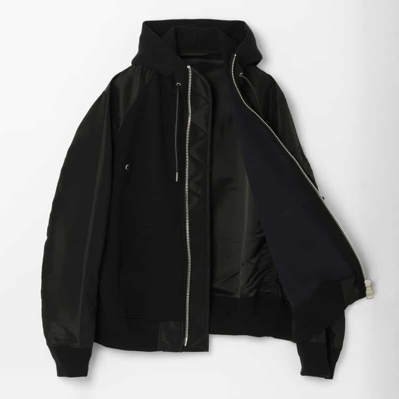 SACAI SACAI＜サカイ＞ コンビネーション ジップアップパーカー BLACK