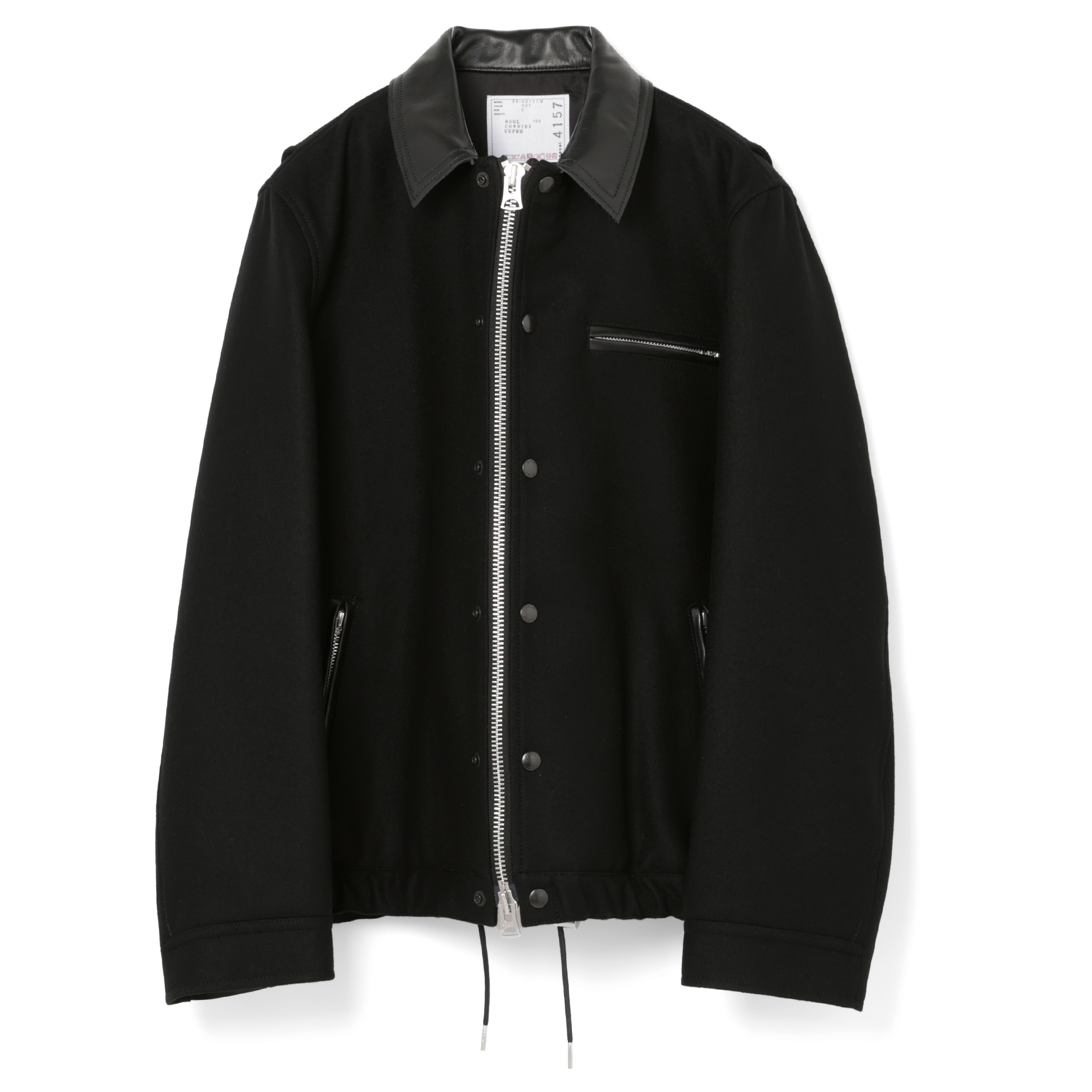 SACAI ＜サカイ＞ レザー切替 ジップアップウールブルゾン