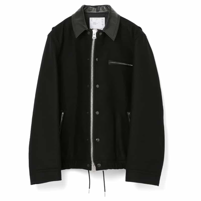 SACAI ＜サカイ＞ レザー切替 ジップアップウールブルゾン