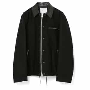 SACAI ＜サカイ＞ レザー切替 ジップアップウールブルゾン