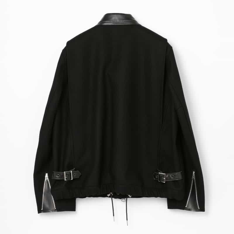 SACAI SACAI ＜サカイ＞ レザー切替 ジップアップウールブルゾン BLACK