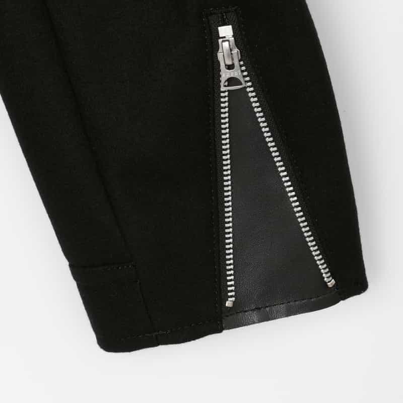 SACAI SACAI ＜サカイ＞ レザー切替 ジップアップウールブルゾン BLACK