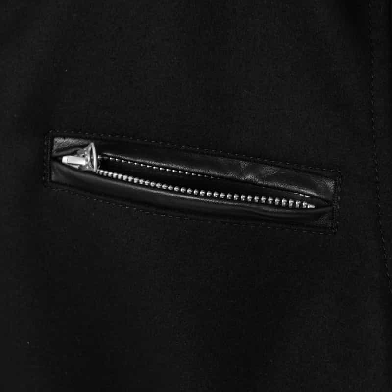 SACAI SACAI ＜サカイ＞ レザー切替 ジップアップウールブルゾン BLACK