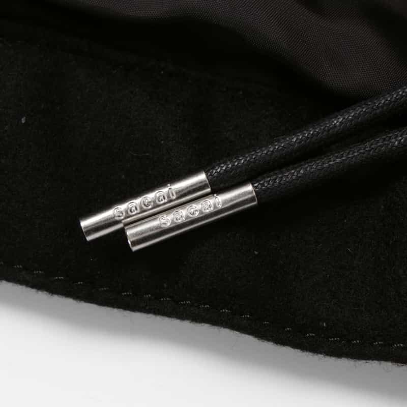 SACAI SACAI ＜サカイ＞ レザー切替 ジップアップウールブルゾン BLACK