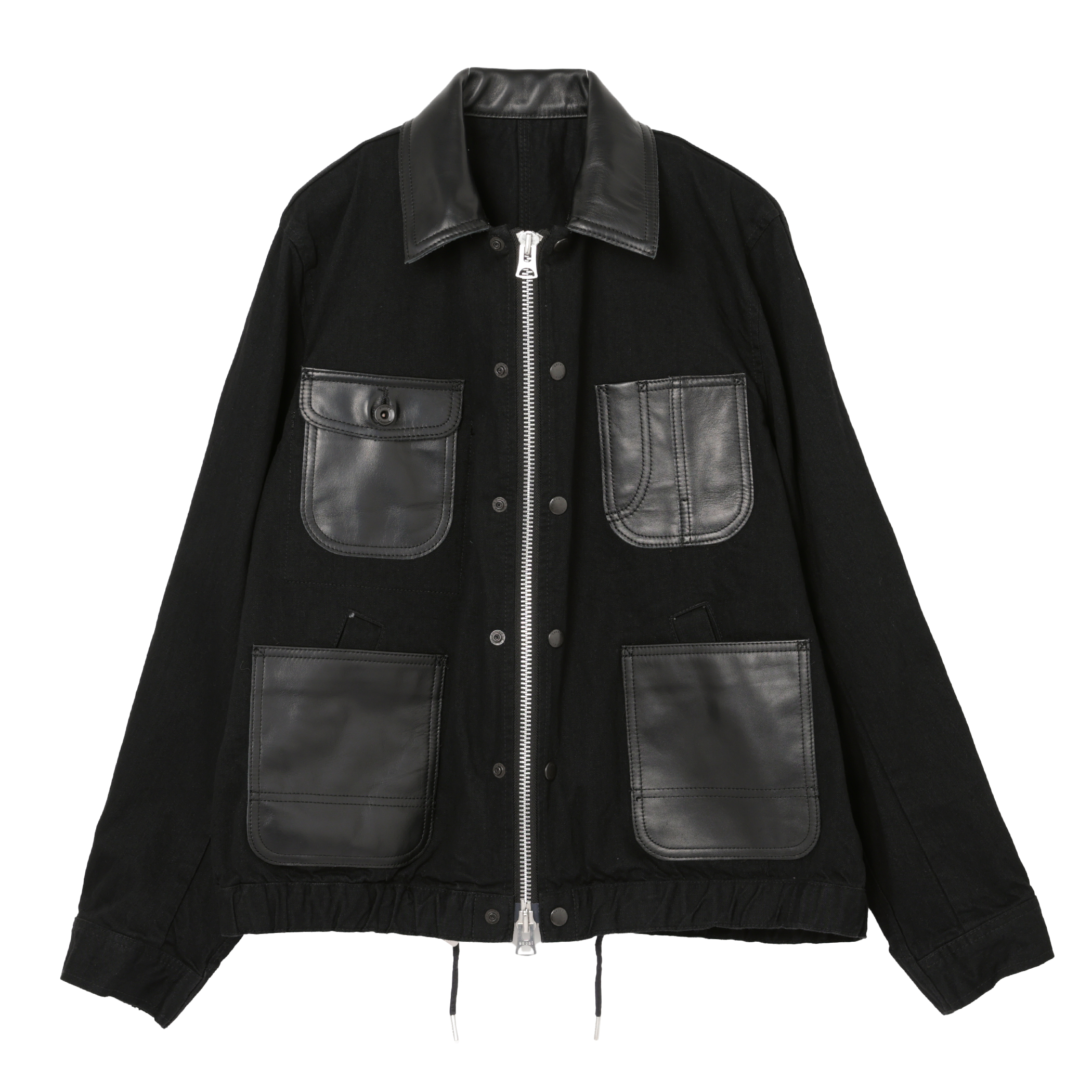 SACAI ＜サカイ＞ レザー切替 ジップアップデニムジャケット