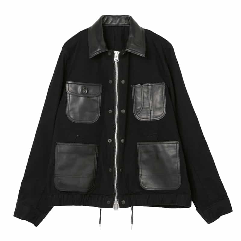 SACAI ＜サカイ＞ レザー切替 ジップアップデニムジャケット