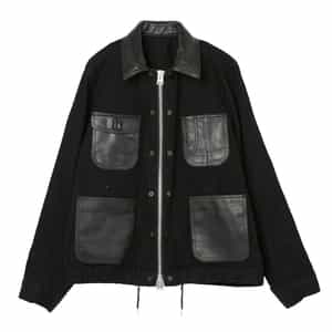 SACAI ＜サカイ＞ レザー切替 ジップアップデニムジャケット
