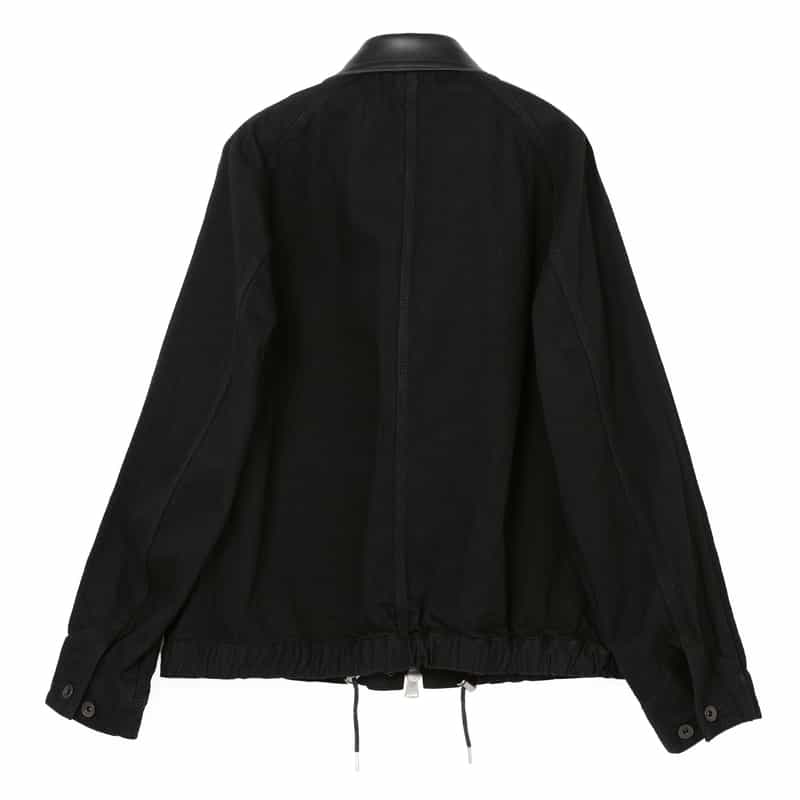 SACAI SACAI ＜サカイ＞ レザー切替 ジップアップデニムジャケット BLACK