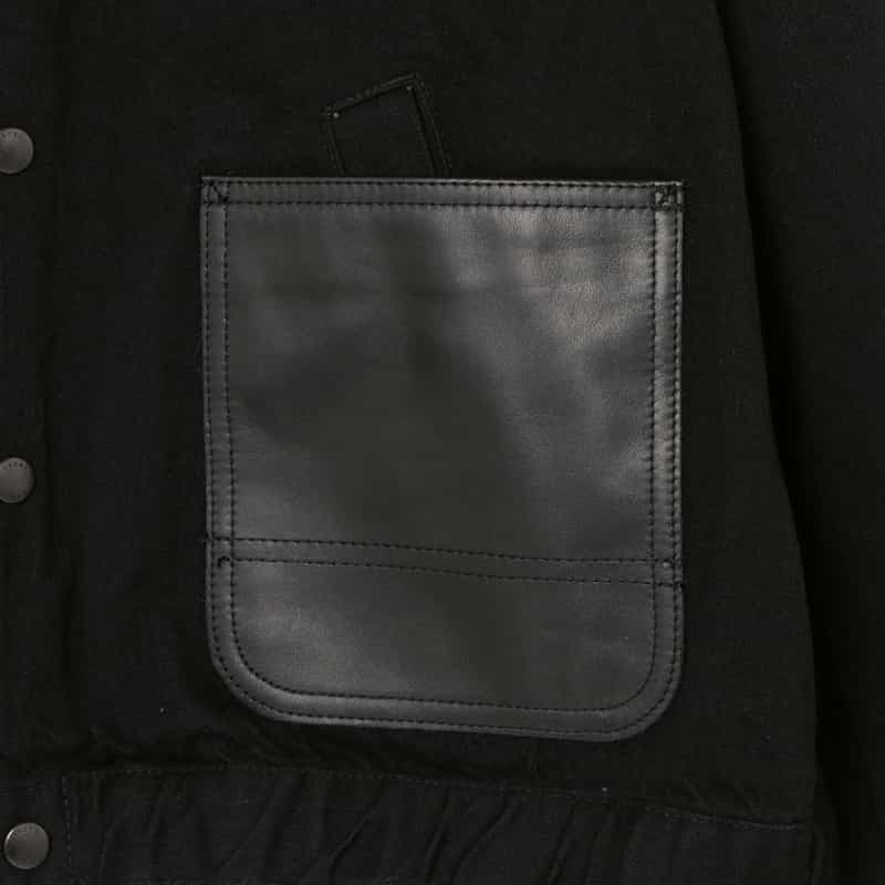 SACAI SACAI ＜サカイ＞ レザー切替 ジップアップデニムジャケット BLACK