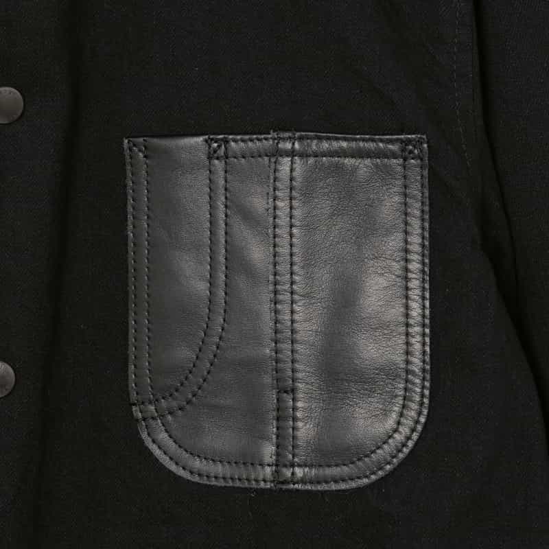SACAI SACAI ＜サカイ＞ レザー切替 ジップアップデニムジャケット BLACK