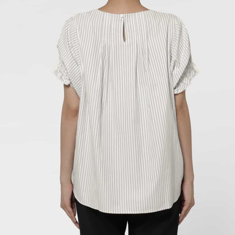 BARNEYS NEW YORK ウォッシャブル 異素材コンビネーションカットソー WHITE