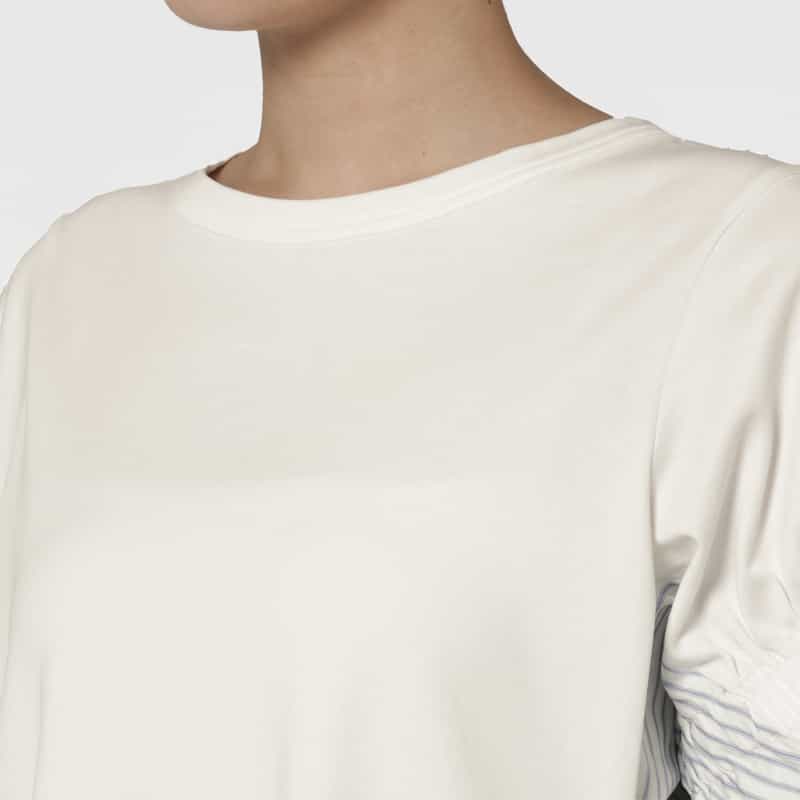 BARNEYS NEW YORK ウォッシャブル 異素材コンビネーションカットソー WHITE