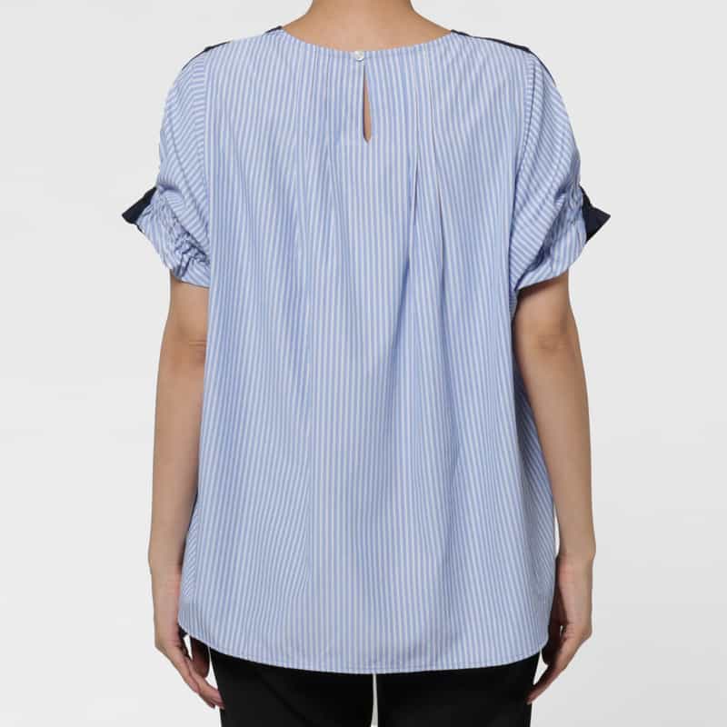 BARNEYS NEW YORK ウォッシャブル 異素材コンビネーションカットソー WHITE