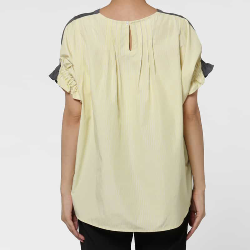BARNEYS NEW YORK ウォッシャブル 異素材コンビネーションカットソー WHITE