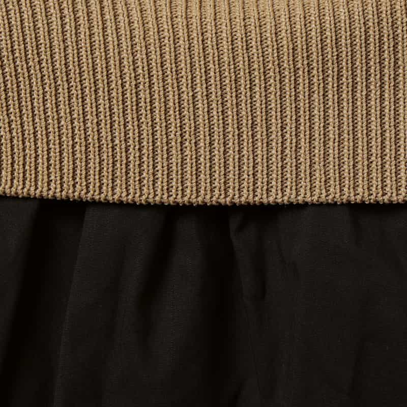 BARNEYS NEW YORK ウォッシャブル 異素材コンビネーションロングドレス BEIGE