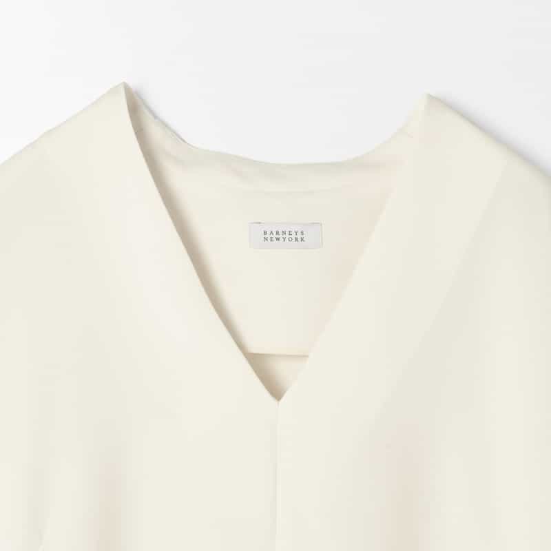 BARNEYS NEW YORK セットアップ ウォッシャブル ジョーゼット素材ブラウス OFF WHITE