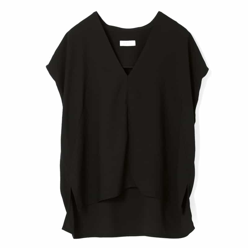 BARNEYS NEW YORK セットアップ ウォッシャブル ジョーゼット素材ブラウス BLACK