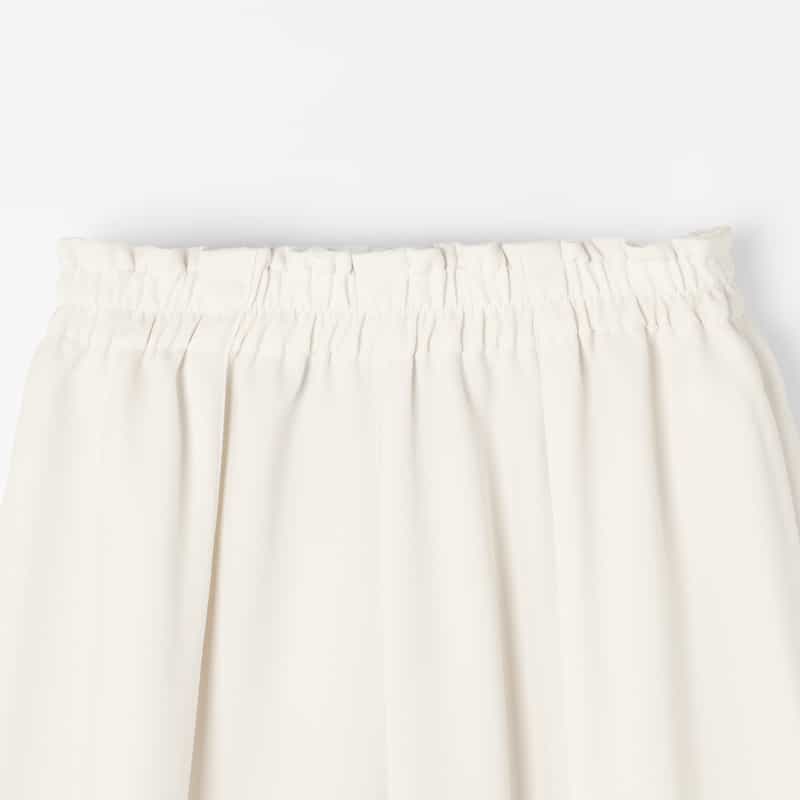 BARNEYS NEW YORK セットアップ ウォッシャブル ジョーゼット素材タックパンツ OFF WHITE