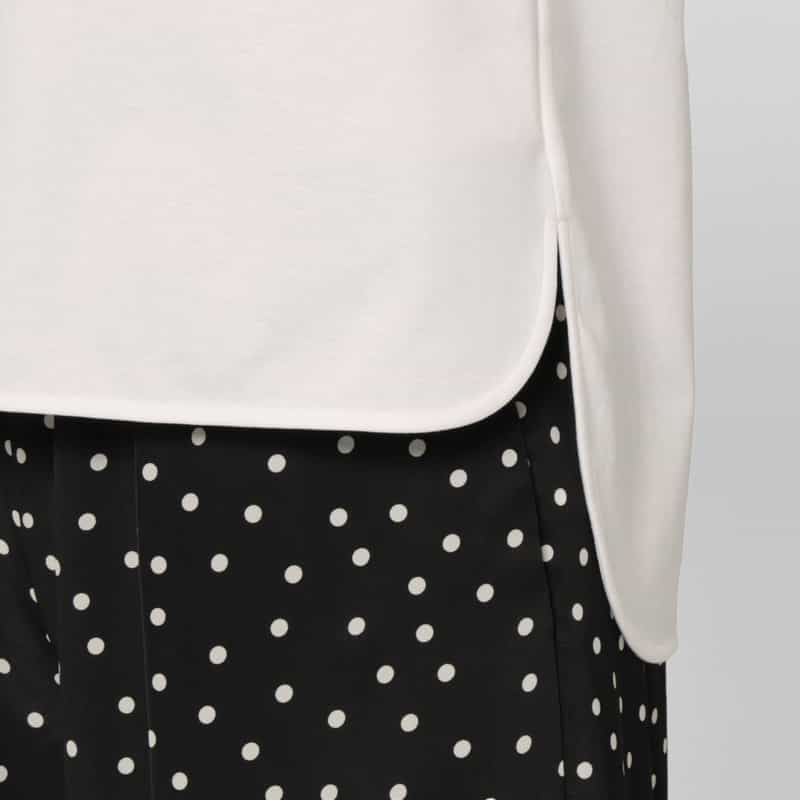 BARNEYS NEW YORK ウォッシャブル 異素材コンビネーションボリュームスリーブカットソー WHITE