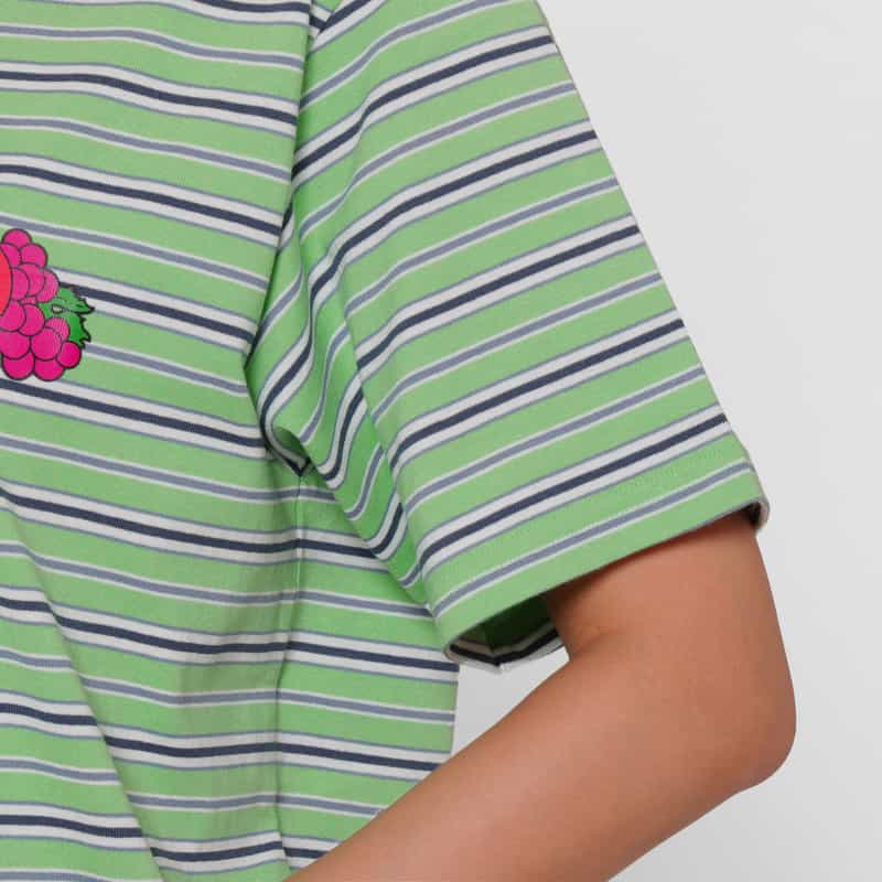 HOMME GIRLS HOMME GIRLS ＜オム ガールズ＞ ストライプ柄 フルーツプリントTシャツ GREEN