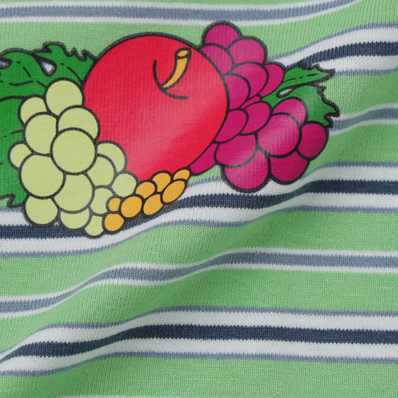 HOMME GIRLS HOMME GIRLS ＜オム ガールズ＞ ストライプ柄 フルーツプリントTシャツ GREEN