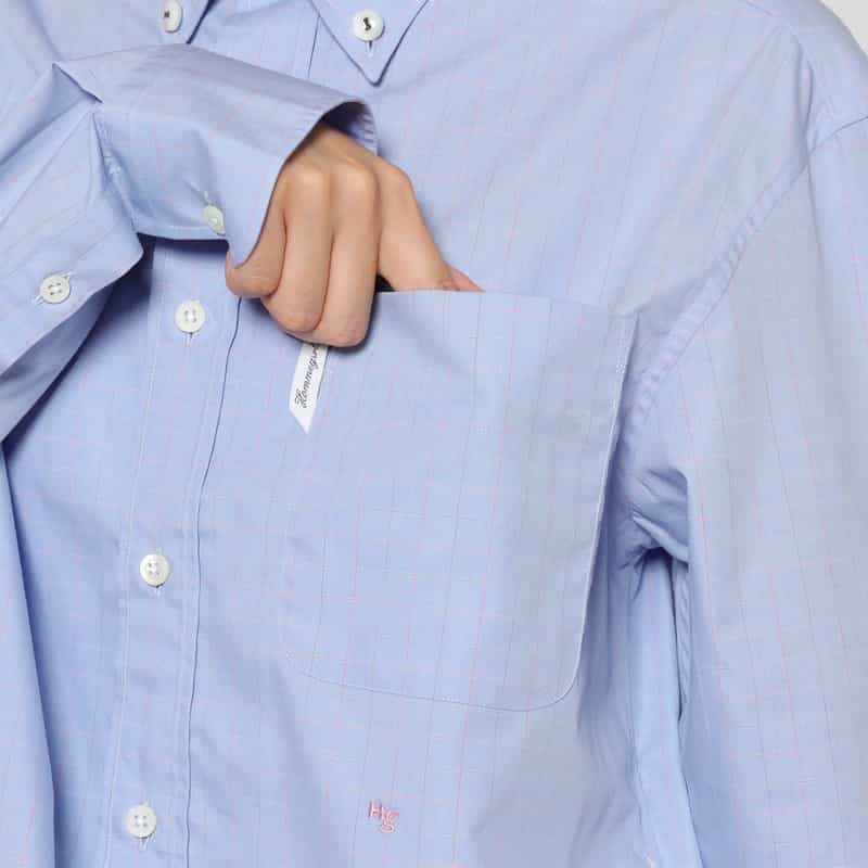 HOMME GIRLS HOMME GIRLS ＜オム ガールズ＞ クロップドシャツ BLUE