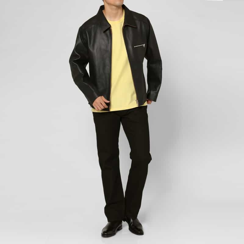 BARNEYS NEW YORK BARNEYS NEW YORK by ANCELLM　ホースレザーブルゾン BLACK