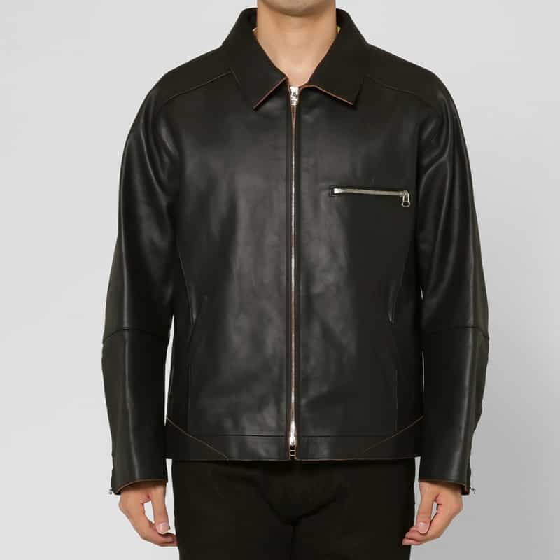 BARNEYS NEW YORK BARNEYS NEW YORK by ANCELLM　ホースレザーブルゾン BLACK