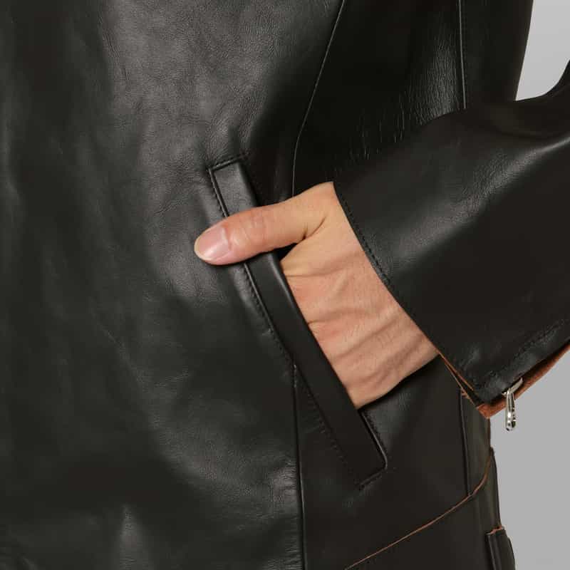 BARNEYS NEW YORK BARNEYS NEW YORK by ANCELLM　ホースレザーブルゾン BLACK