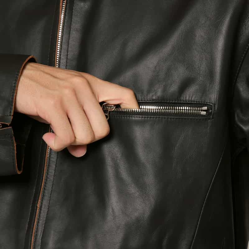 BARNEYS NEW YORK BARNEYS NEW YORK by ANCELLM　ホースレザーブルゾン BLACK