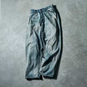 【オンラインストア限定先行受注販売】BARNEYS NEW YORK by ANCELLM　ダメージワイドデニムパンツ