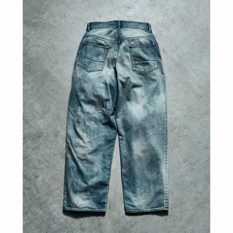 BARNEYS NEW YORK BARNEYS NEW YORK by ANCELLM　ダメージワイドデニムパンツ BLUE