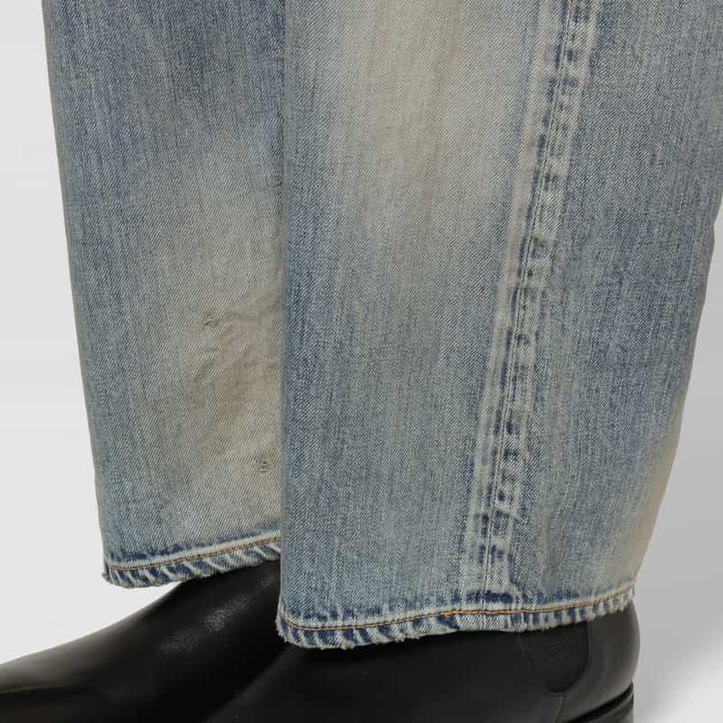 BARNEYS NEW YORK BARNEYS NEW YORK by ANCELLM　ダメージワイドデニムパンツ BLUE