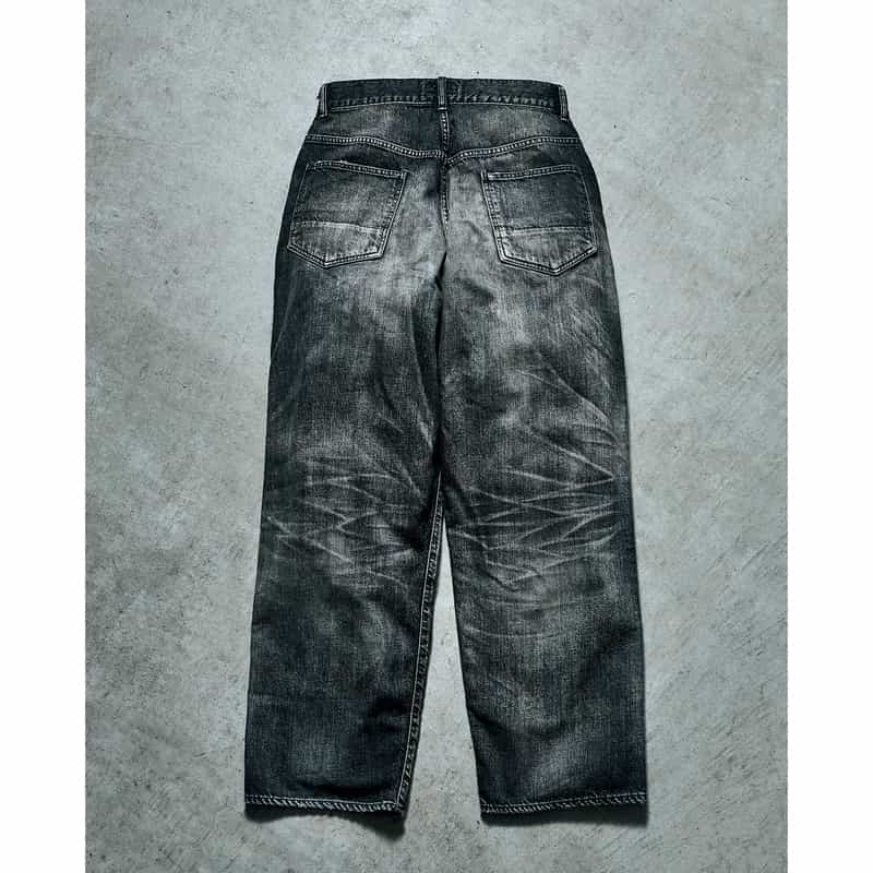 BARNEYS NEW YORK 【オンラインストア限定先行受注販売】BARNEYS NEW YORK by ANCELLM　ダメージワイドデニムパンツ BLACK