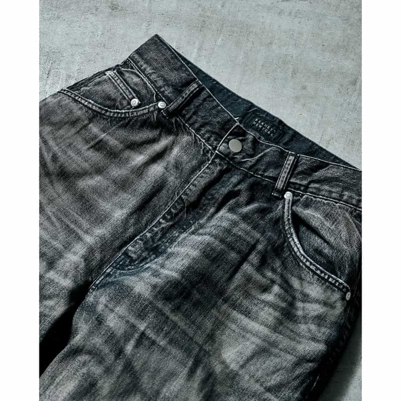 BARNEYS NEW YORK 【オンラインストア限定先行受注販売】BARNEYS NEW YORK by ANCELLM　ダメージワイドデニムパンツ BLACK