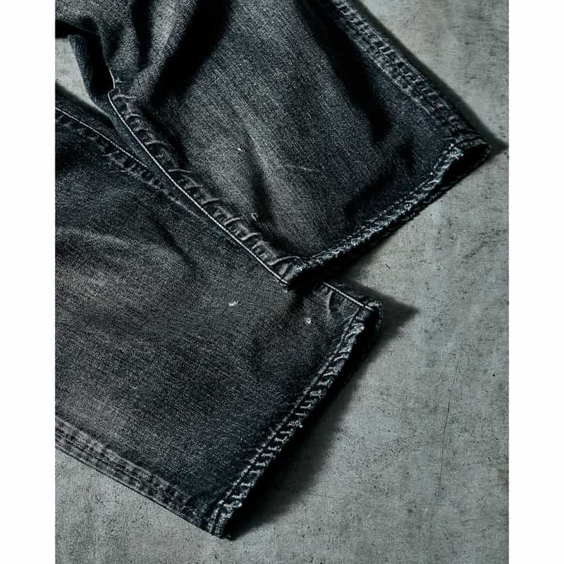 BARNEYS NEW YORK BARNEYS NEW YORK by ANCELLM　ダメージワイドデニムパンツ BLACK